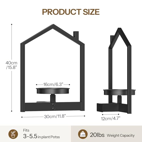 HOOBRO 3-Pack Metal Floating Shelves for Indoor Plants