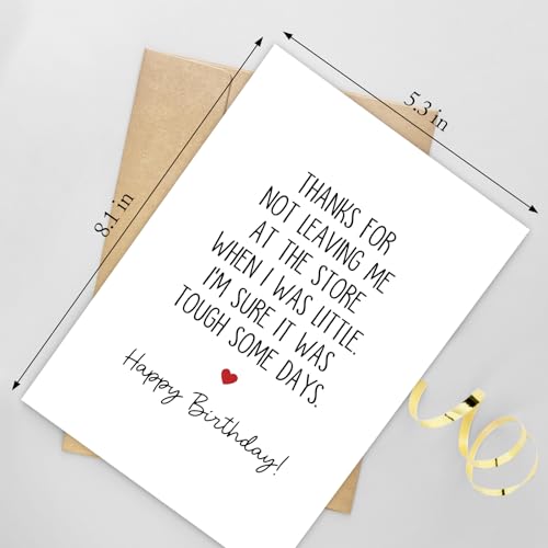 Funny Sarcastic Birthday Card for Mom - 'Not Leaving Me' Design (265)