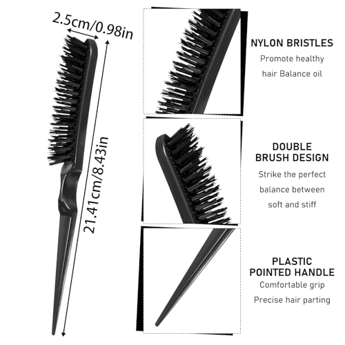Skrfren Teasing Hair Brush with Nylon Bristles for Backcombing and Styling