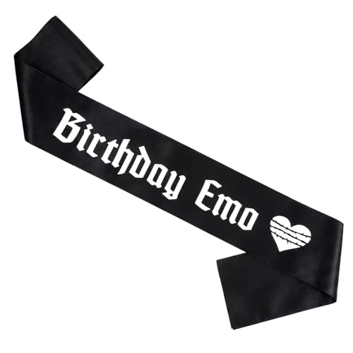 Amaxiu Gothic Birthday Emotion Sash with Heart Design