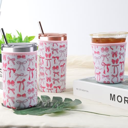 Reusable Iced Coffee Cup Sleeves - 3 Pack for 16-32 oz Drinks