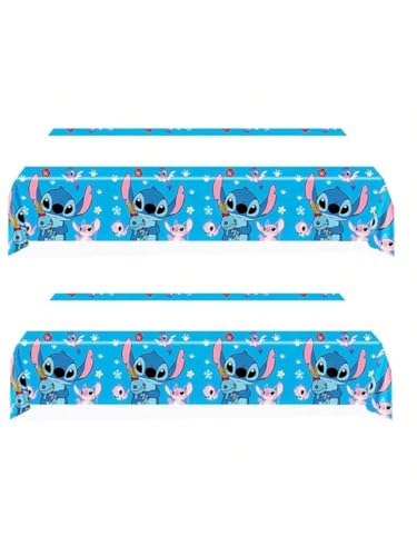 2 Pack Kids Birthday Party Tablecloths - Pink & Blue, 70" x 42"