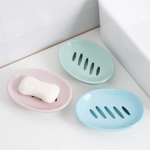 White Soap Holder Storage Rack 2-Pack with Drain for Shower