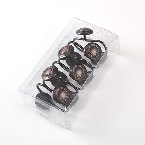 CHICTIE Bronze Shower Curtain Hooks - Rustproof Metal Rings, Set of 12
