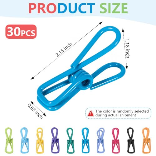 SenseYo 30 Pcs Colorful Bag Clips Food Sealer Clips Kitchen & Laundry Use