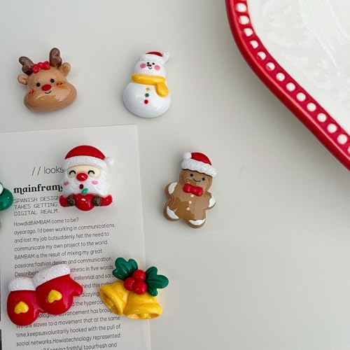 Christmas Magnets Set - 6 Festive Designs for Fridge Decor