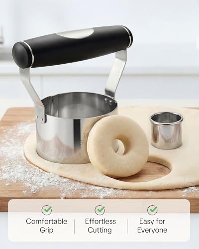 3-Inch Stainless Steel Biscuit Cutter with Ergonomic Handle