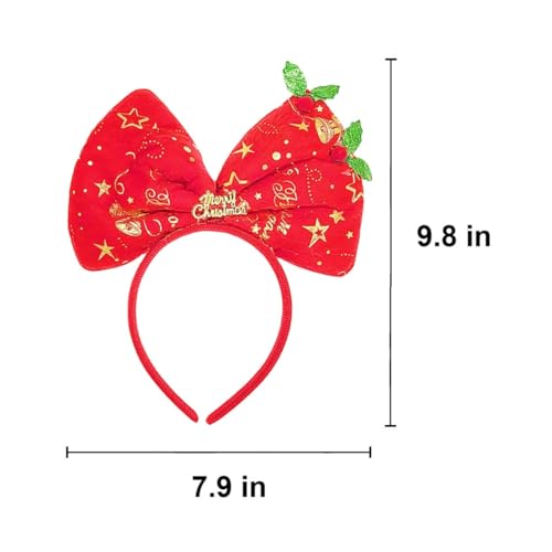 JUTTIRA Christmas Big Red Bow Headband Oversized Holiday Hair Accessory