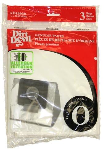 Dirt Devil Type O Allergen Vacuum Bags, 3-Pack (Genuine Part AD10030)