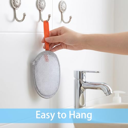ZEYIYER 4Pcs Double Layer Soap Saver Bags Exfoliating Mesh Pouches