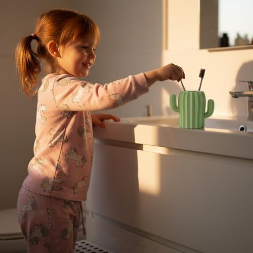 Unbreakable Silicone Cactus Toothbrush Holder for Kids