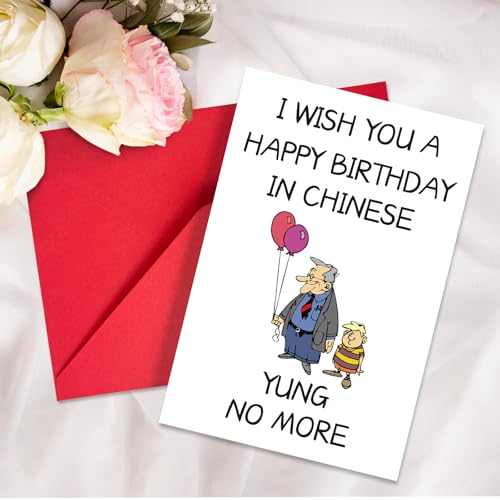 Maitsol Happy Birthday Card for Husband & Dad - Funny 40th-80th Birthday Card, H Style