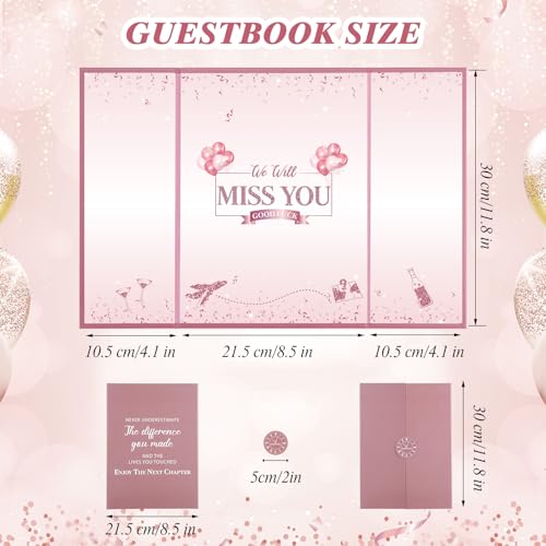 Farewell Guest Book Card - Smooth Writing for Parties | 8.85x11.8 In