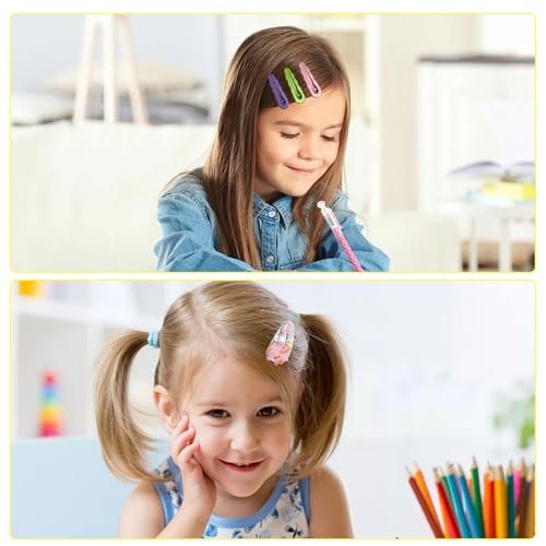 NEBORASTEP Hair Clips for Girls - Colorful Snap Barrettes Set for Kids