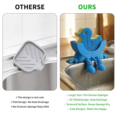 Cute Drainable Sponge Holder for Kitchen Sink - Smiley Design