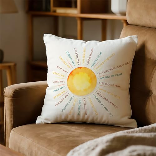 Sunshine1 Colorful Mental Health Throw Pillow Cover - 18x18 Inches