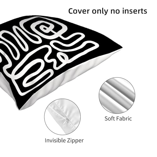 CXMEIFLY Black & White Abstract Pillow Covers, 18x18 Inch Set of 2 - Boho Geometric Decor for Couch & Bed