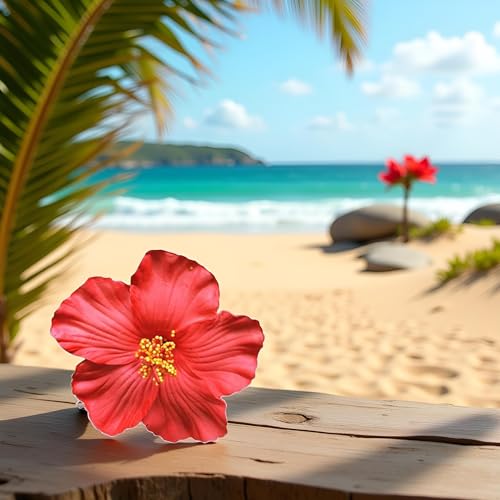 Red Hawaiian Flower Hair Clip Large Tropical Beach Hair Accessory