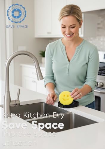 JIEFANYU Scrub Daddy Holder - Durable Silicone Sink Caddy (White)