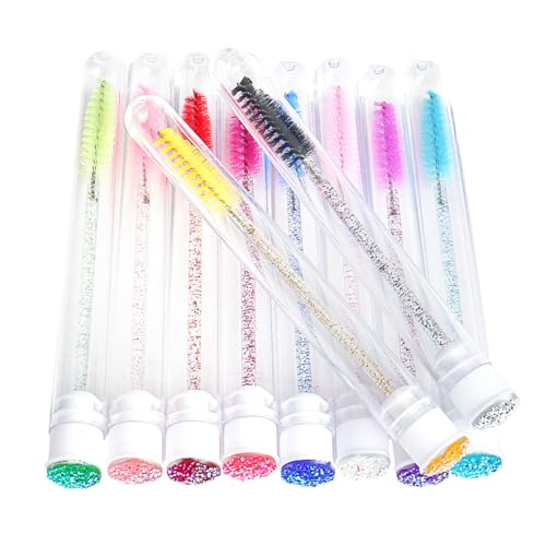 TORMEN Disposable Mascara Wand Set with Dust-Proof Tubes - 7pcs Mixed Color Lash & Brow Brushes