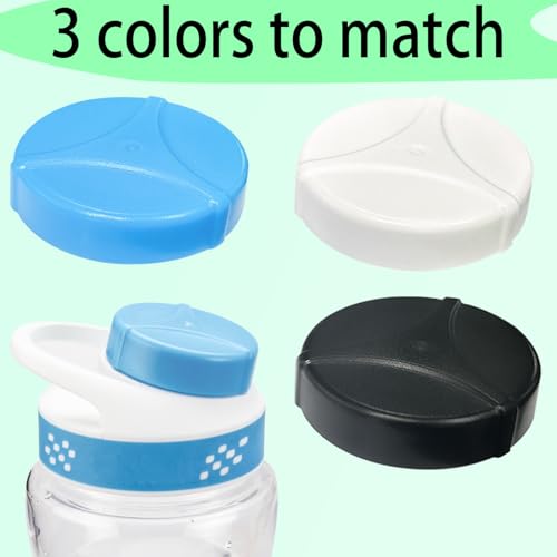 3 pcs Lid for Cirkul Water Bottle,Lid Compatible with Cirkul Bottle£¬Lid Applicable to for Cirkul Bottle of (Black/White/Blue)