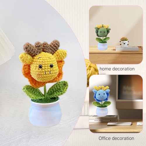 Hand-Crocheted Mini Flower Ornaments - Dragon & Rabbit Designs