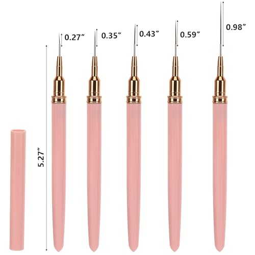 15-Piece Nail Art Liner Brush Set for Intricate Designs & Fine Lines