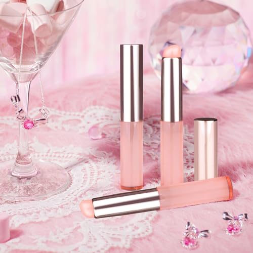 JAMVOLO 2Pcs Silicone Lip Brush with Dust Cap - Pink Lip Gloss & Concealer Applicator