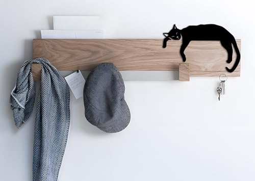 Wooden Black Cat Door Corner Decor - 7.87 Inch Cat Lover Home Accent
