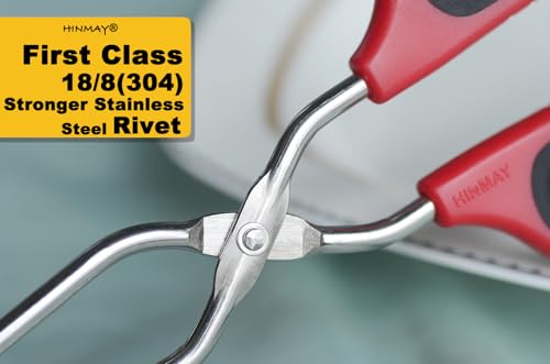 HINMAY Stainless Steel Scissor Tongs Set - 11 & 13 Inch
