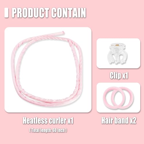 Pinkiou Heatless Hair Curler Headband Satin Overnight Curls Set