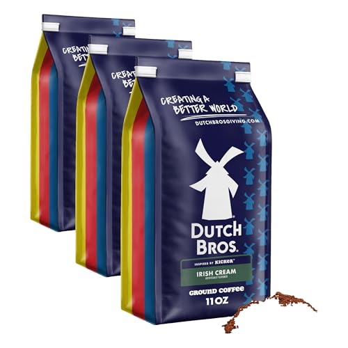 Dutch Bros Irish Cream Ground Coffee, Kicker Inspired Blend, 11oz (Pack of 3)