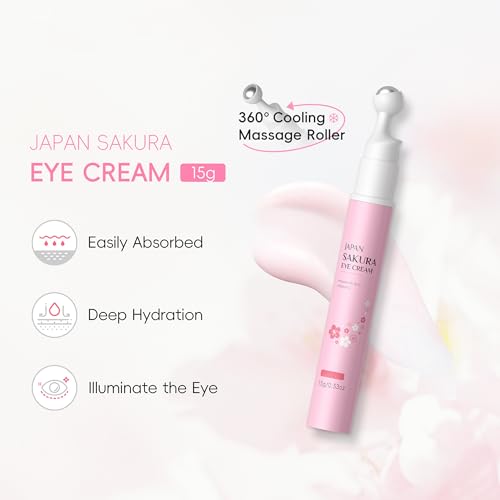 MIESCHER Sakura Under Eye Cream with Cooling Roller Ball 0.53oz