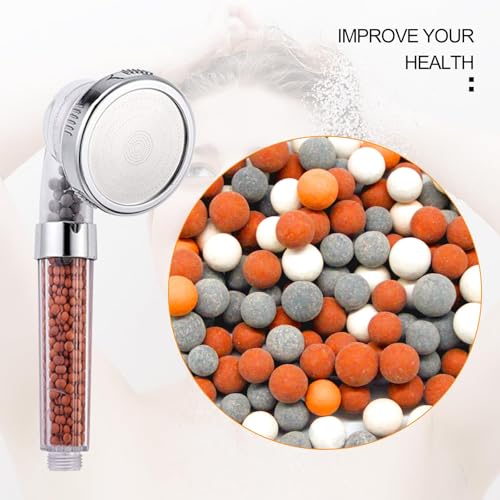 3 Packs Shower Head Filter Beads Replacement - White, Red, Orange, Gray
