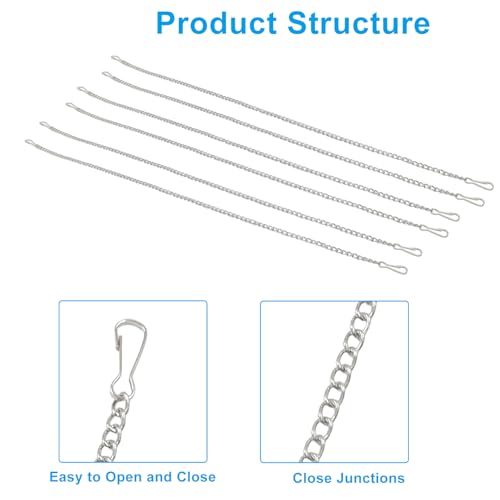 6 Pcs 20-Inch Stained Glass Window Hanging Chains with Hooks