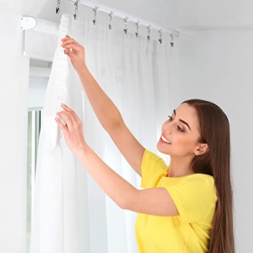 Amyhill 60 Pcs Curtain Track Roller Hooks Set - Plastic & Steel