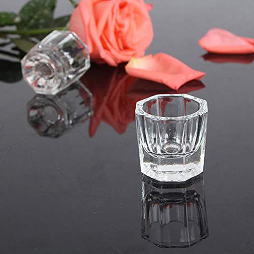 Bulex Clear Glass Dappen Dish for Nails 2 Pack - Acrylic Liquid Powder Cup