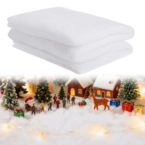 4 Pack Fluffy Fake Snow Blankets for Christmas Decorations - 3x8 Ft, Variation 4