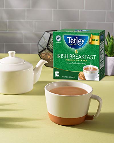 Tetley Irish Breakfast Black Tea, 80 Count - Strong, Malty & Full-Bodied