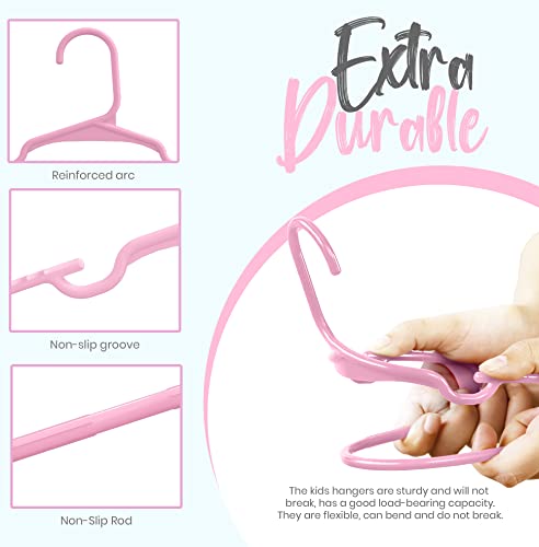 Utopia Home Kids Hangers 60 Pack - 11.5 Inch Baby Pink