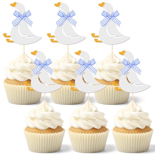 Silly Goose Cupcake Toppers - 36 Pcs Baby Shower & Birthday Decorations