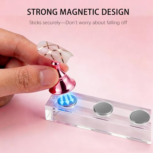 Magnetic Nail Art Practice Holder & Display Stand Set with Putty