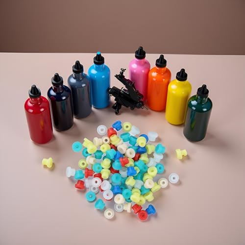 PurYupearl 100pcs Multicolour Tattoo Machine Needle Grommets Soft Rubber Nipples
