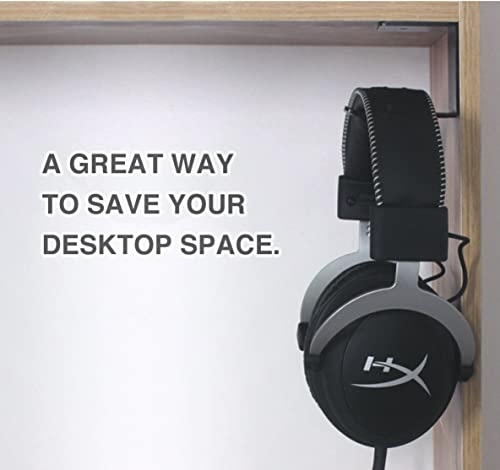Mt.Jun Aluminum Under-Desk Headphone Hanger - 2 Pack, Black
