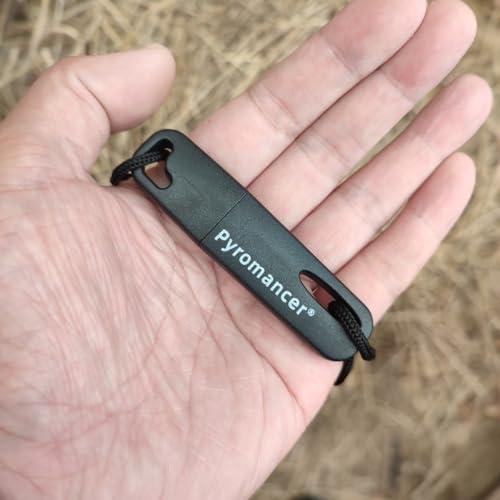 2Packs Ferro Rod Fire Starter for Camping, Ferrocerium Flint and Striker Survival Kit (Black)