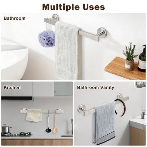 Siyzda 16-Inch Brushed Nickel Towel Bar - SUS304 Stainless Steel Wall Mount