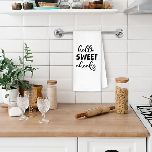Funny Bathroom Hand Towels - Hello Sweet Cheeks Design, 16x24