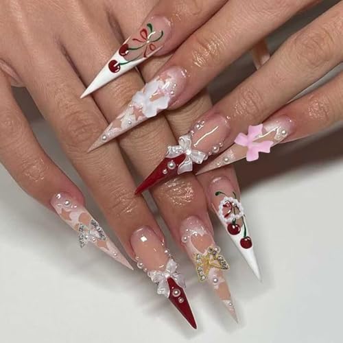 AIPULIDUO 10000Pcs Nail Art Charms & Rhinestones Kit with Bows & Pearls