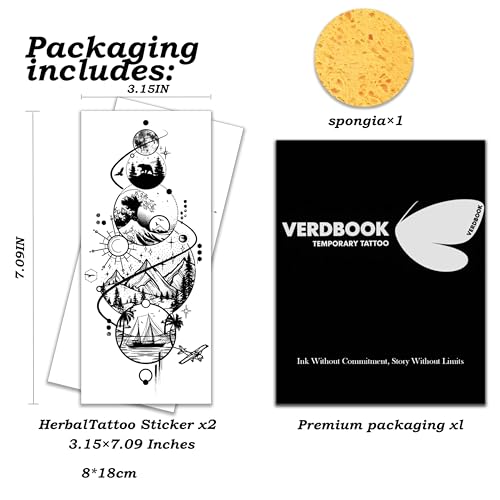 Semi-Permanent Temporary Tattoo Sheets, Waterproof Realistic Body Art