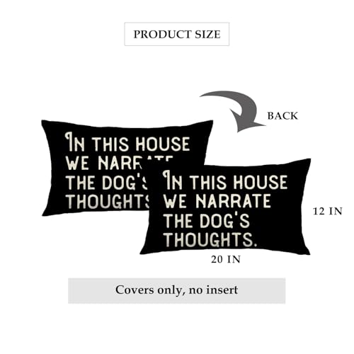Funny Dog Lumbar Pillow Cover for Dog Lovers | 12x20 Inch Farmhouse Decor